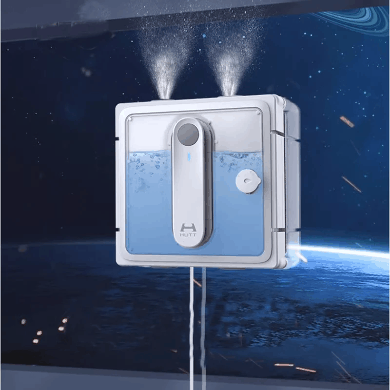 Panoramic transparent Xiaomi HUTT W9 window cleaning robot 4 nozzles spray water, intelligent and environmentally friendly