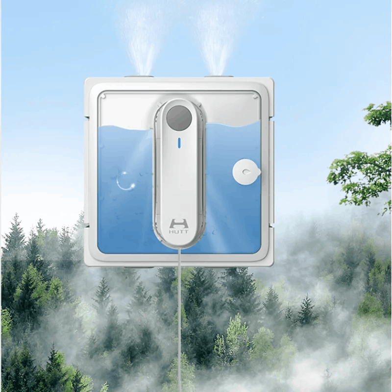 Robot limpiacristales Xiaomi HUTT W9 panorámico transparente 4 boquillas  agua pulverizada, inteligente y respetuoso con el medio ambiente