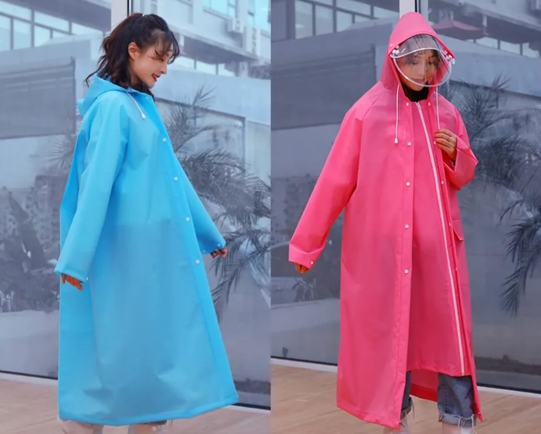 Unisex Outdoor Travel Fashion Adult Raincoat Thick Transparent EVA Raincoat Thickened Waterproof Rain Poncho Coat Adult Rainwear
