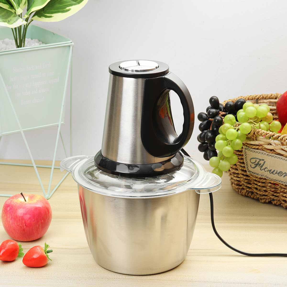 Stainless Steel Meat Grinder Household Automatic Food Processor