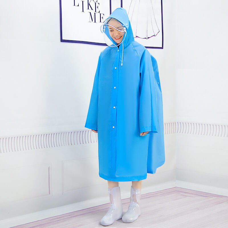 Unisex Outdoor Travel Fashion Adult Raincoat Thick Transparent EVA Raincoat Thickened Waterproof Rain Poncho Coat Adult Rainwear